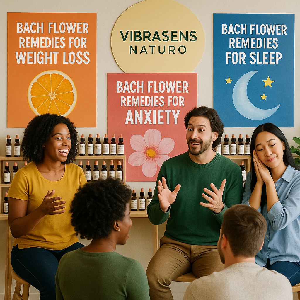 Gros plan sur un flacon de synergie florale Vibrasens Naturo.