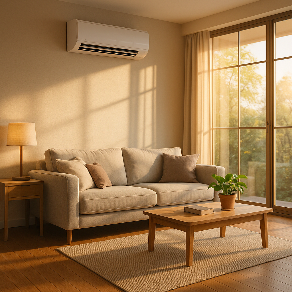 salon avec pompe à chaleur