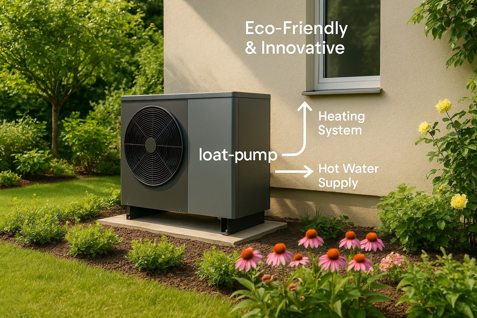 jardin avec pompe à chaleur